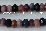 CRZ522 15.5 inches 4*6mm faceted rondelle natural ruby sapphire beads