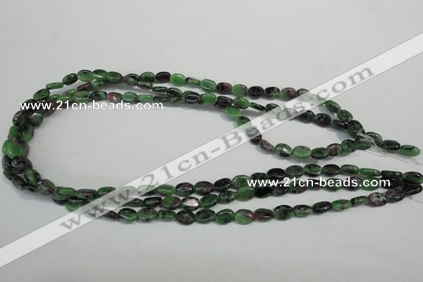 CRZ59 15.5 inches 6*8mm oval ruby zoisite gemstone beads