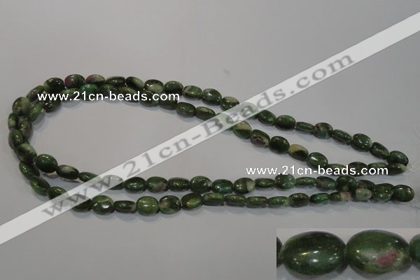 CRZ611 15.5 inches 8*10mm oval New ruby zoisite gemstone beads