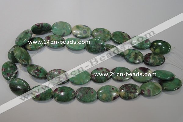 CRZ617 15.5 inches 18*25mm oval New ruby zoisite gemstone beads