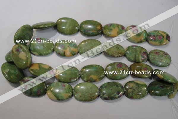 CRZ618 15.5 inches 22*30mm oval New ruby zoisite gemstone beads