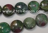 CRZ623 15.5 inches 14mm flat round New ruby zoisite gemstone beads