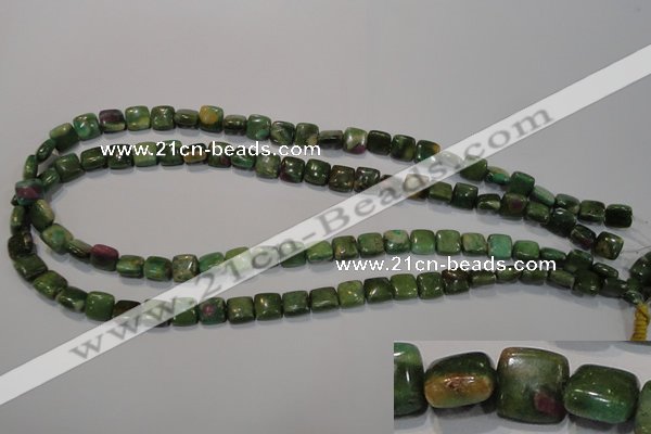 CRZ630 15.5 inches 8*8mm square New ruby zoisite gemstone beads