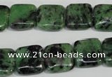 CRZ65 15.5 inches 14*14mm square ruby zoisite gemstone beads