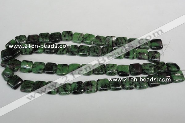 CRZ65 15.5 inches 14*14mm square ruby zoisite gemstone beads