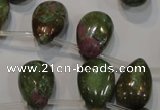 CRZ650 Top-drilled 12*18mm flat teardrop New ruby zoisite gemstone beads