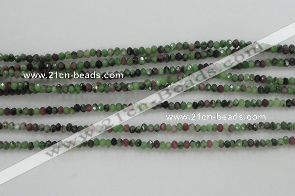 CRZ700 15 inches 2*3mm faceted rondelle ruby zoisite gemstone beads