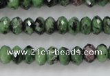 CRZ702 15 inches 5*8mm faceted rondelle ruby zoisite gemstone beads