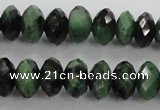 CRZ703 15 inches 6*10mm faceted rondelle ruby zoisite gemstone beads