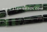 CRZ71 15.5 inches 8*20mm flat tube ruby zoisite gemstone beads