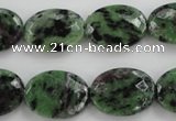 CRZ710 15 inches 15*20mm faceted oval ruby zoisite gemstone beads