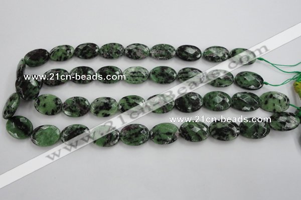 CRZ710 15 inches 15*20mm faceted oval ruby zoisite gemstone beads