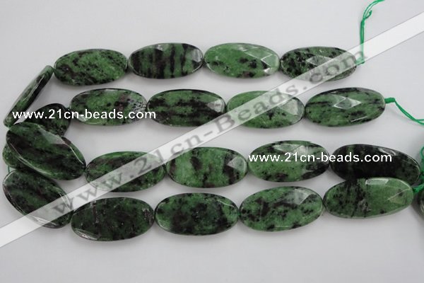 CRZ715 15 inches 20*40mm faceted oval ruby zoisite gemstone beads
