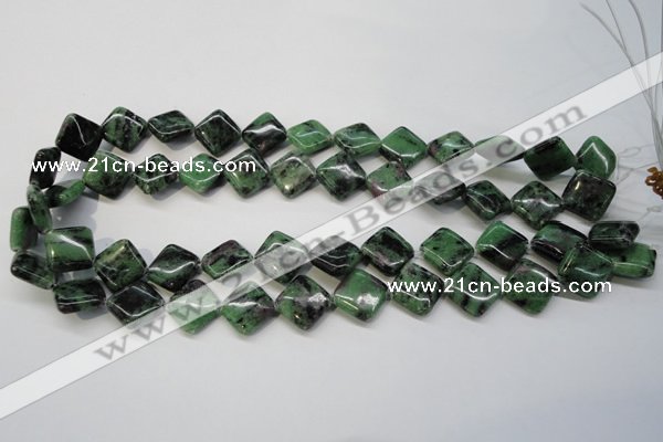 CRZ73 15.5 inches 14*14mm diamond ruby zoisite gemstone beads