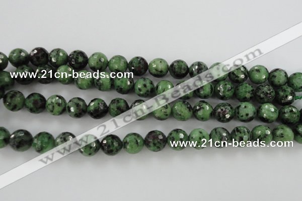 CRZ730 15.5 inches 6mm faceted round ruby zoisite gemstone beads