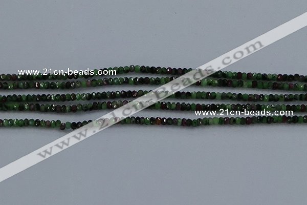 CRZ750 15.5 inches 2*2.5mm faceted rondelle ruby zoisite beads