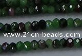 CRZ751 15.5 inches 2.5*4mm faceted rondelle ruby zoisite beads