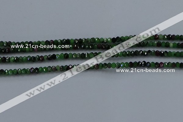 CRZ751 15.5 inches 2.5*4mm faceted rondelle ruby zoisite beads