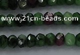 CRZ752 15.5 inches 3*5mm faceted rondelle ruby zoisite beads