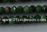 CRZ753 15.5 inches 4*6mm faceted rondelle ruby zoisite beads