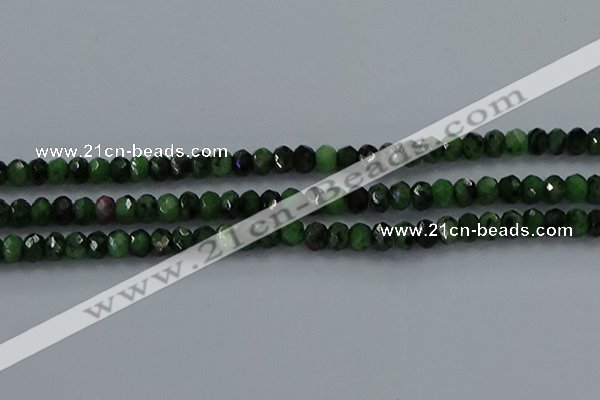 CRZ753 15.5 inches 4*6mm faceted rondelle ruby zoisite beads