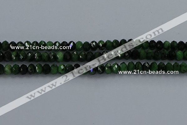 CRZ754 15.5 inches 5*8mm faceted rondelle ruby zoisite beads