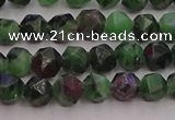 CRZ761 15.5 inches 6mm faceted nuggets ruby zoisite gemstone beads