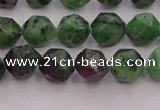 CRZ762 15.5 inches 8mm faceted nuggets ruby zoisite gemstone beads