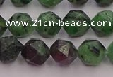 CRZ763 15.5 inches 10mm faceted nuggets ruby zoisite gemstone beads