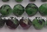 CRZ764 15.5 inches 12mm faceted nuggets ruby zoisite gemstone beads