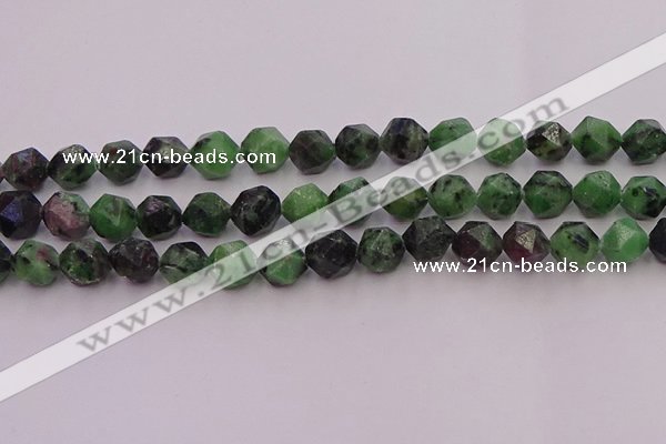 CRZ764 15.5 inches 12mm faceted nuggets ruby zoisite gemstone beads