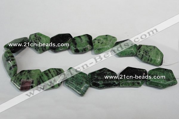 CRZ78 15.5 inches 22*30mm freeform ruby zoisite gemstone beads