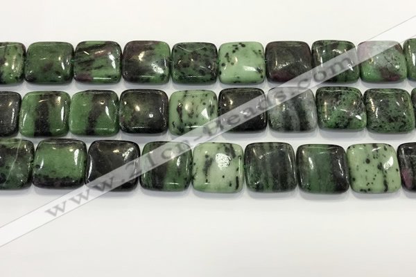 CRZ792 15.5 inches 20*20mm square ruby zoisite gemstone beads