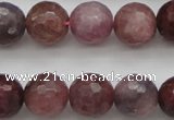 CRZ853 15.5 inches 9mm faceted round natural ruby gemstone beads