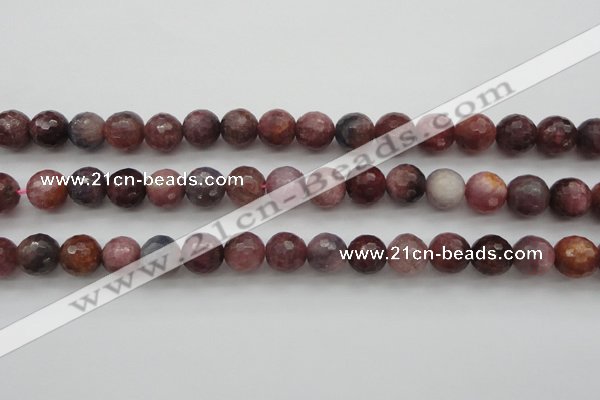 CRZ853 15.5 inches 9mm faceted round natural ruby gemstone beads