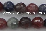 CRZ882 15.5 inches 8mm faceted round natural ruby sapphire beads