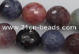 CRZ883 15.5 inches 10mm faceted round natural ruby sapphire beads