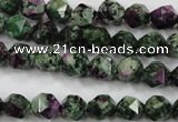 CRZ901 15.5 inches 6mm faceted nuggets Chinese ruby zoisite beads