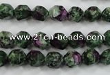 CRZ902 15.5 inches 8mm faceted nuggets Chinese ruby zoisite beads