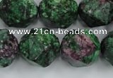 CRZ907 15.5 inches 18mm faceted nuggets Chinese ruby zoisite beads