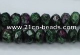 CRZ910 15.5 inches 5*8mm faceted rondelle Chinese ruby zoisite beads