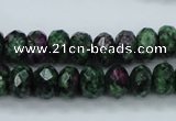 CRZ911 15.5 inches 6*10mm faceted rondelle Chinese ruby zoisite beads