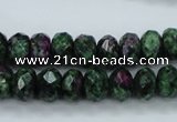 CRZ912 15.5 inches 8*12mm faceted rondelle Chinese ruby zoisite beads