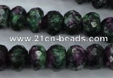 CRZ914 15.5 inches 12*16mm faceted rondelle Chinese ruby zoisite beads