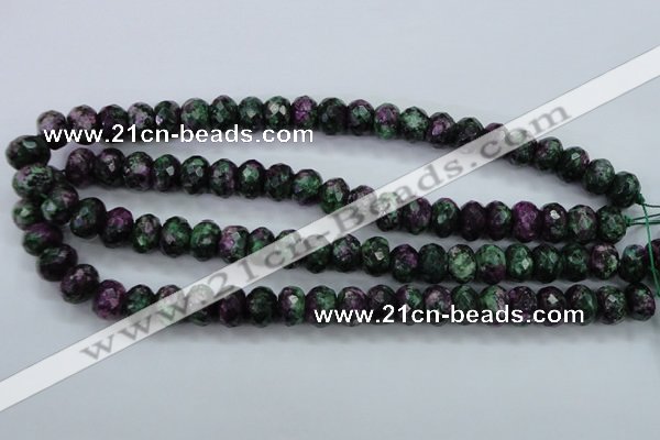 CRZ914 15.5 inches 12*16mm faceted rondelle Chinese ruby zoisite beads