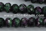 CRZ916 15.5 inches 15*20mm faceted rondelle Chinese ruby zoisite beads