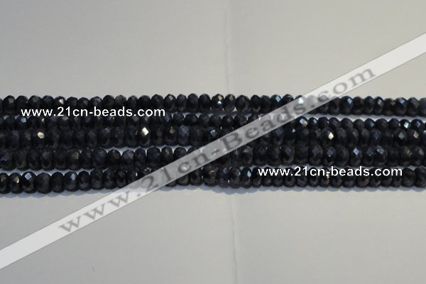 CRZ972 15.5 inches 4*6mm faceted rondelle A- grade sapphire beads