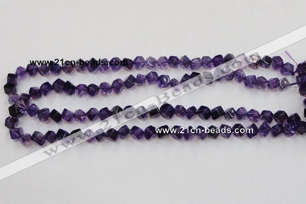 CSA10 15.5 inches 7*7mm cube synthetic amethyst beads wholesale