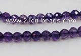 CSA14 15.5 inches 6mm faceted round synthetic amethyst beads