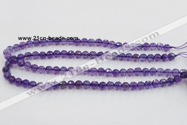 CSA16 15.5 inches 8mm faceted round synthetic amethyst beads